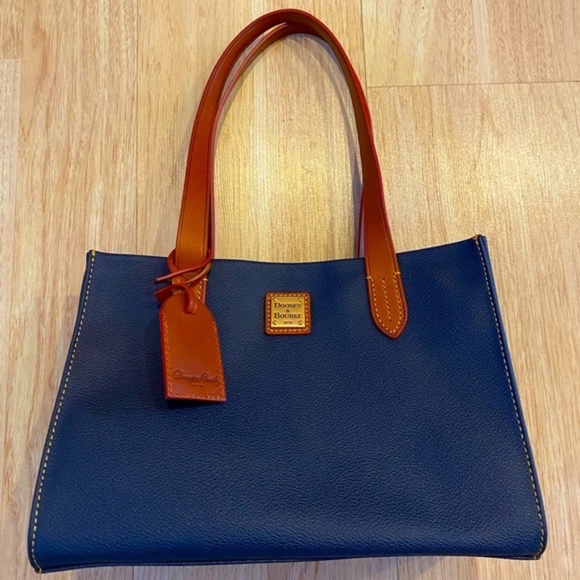 Dooney & Bourke squared blue/brown satchel
